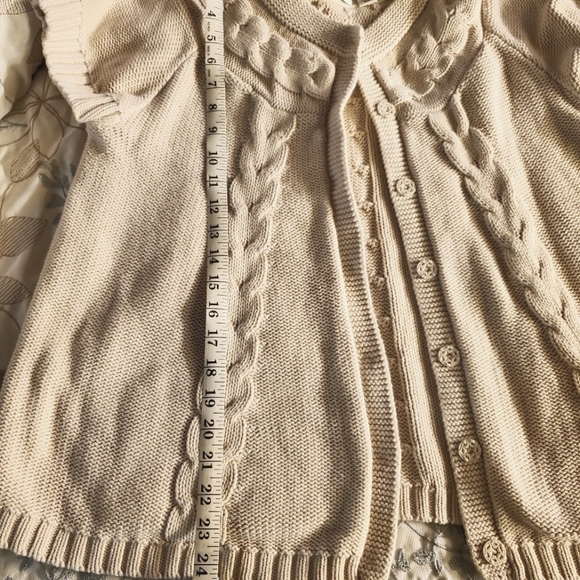 Solid Cable-knit Short-sleeved Cardigan in Natural - Picture 7 of 8
